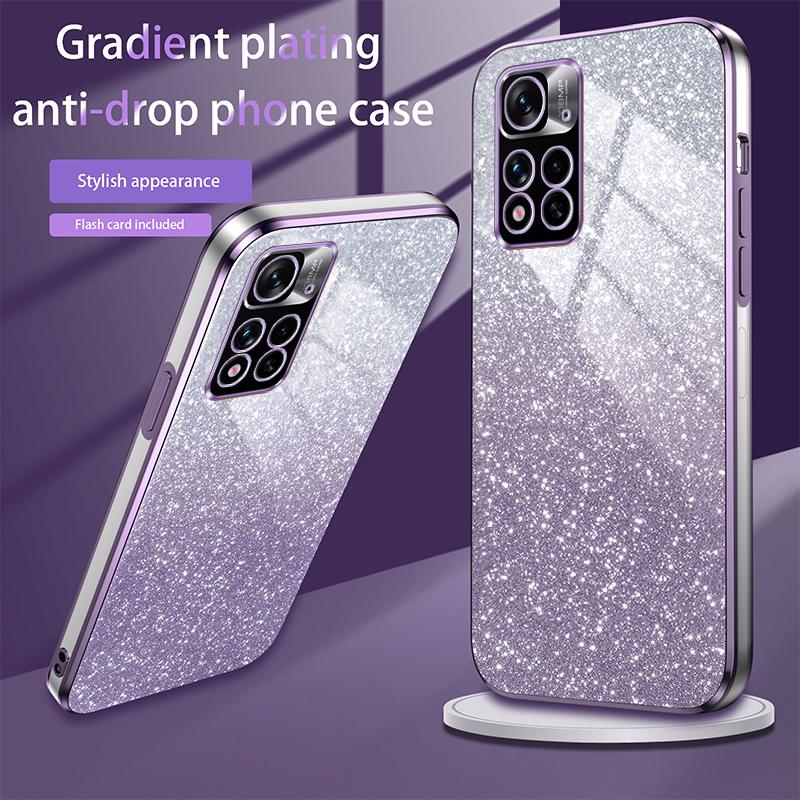 Shiny Glitter Plating Silicone Case for Xiaomi Redmi Note 11 10 9 8 7 Pro 10S 11S 9S 4G 5G Camera Lens Soft Back Cover
