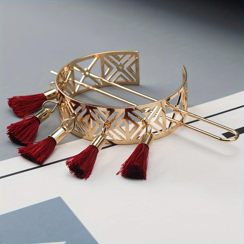 [Retro Tassel] Floral Hollow Retro Tassel Hairpins | Hair Accessories