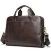 Malun Te Men's Genuine Leather Laptop Briefcase - Top Layer Cowhide Handbag