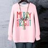 Ladies' Christmas Printed Round Neck Long Sleeved T-shirt Sweatshirt Top