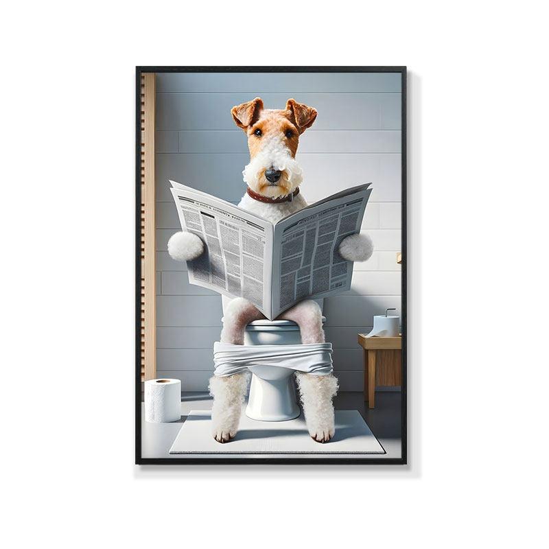 Retro Creative Animal Bathroom Canvas Painting Lion Cat Bar Toilet Bathroom Decoration Painting for Modern Living Room Asian Style Home Decor