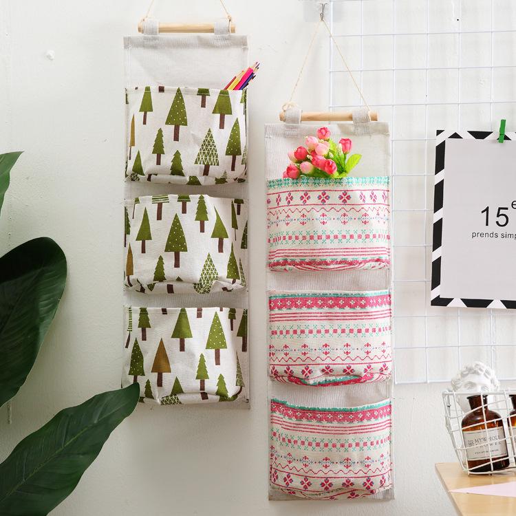 Wall Mounted 3 Bags Storage Bag Kitchen Supplies Fluid Systems Multilayer Bags Tool