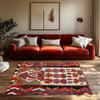 Vintage Persian Area Rug Bohemian Carpet Non-Slip Floor Mat Living Room Decor Home Accent Kilim Pattern Tribal Design Modern Sty