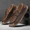 Genuine Leather Men Shoes Hand-stitching Men's Loafers Walking Moccasins Breathable Slip On Driving Shoes Male Outdoor Footwear