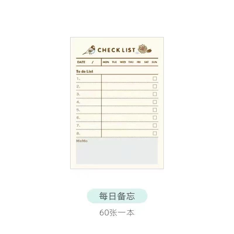 Gift Whirling Creative Kawai Stationery Blue Bird Flower Story Sticky Note Book Student Planner 4 Choices Lovely Notebook