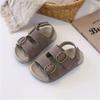 New Summer Kids Sandals For Girls Leather Metal Buckle Soft Sole Non-slip Fashion Toddler Boys Beach Sandals