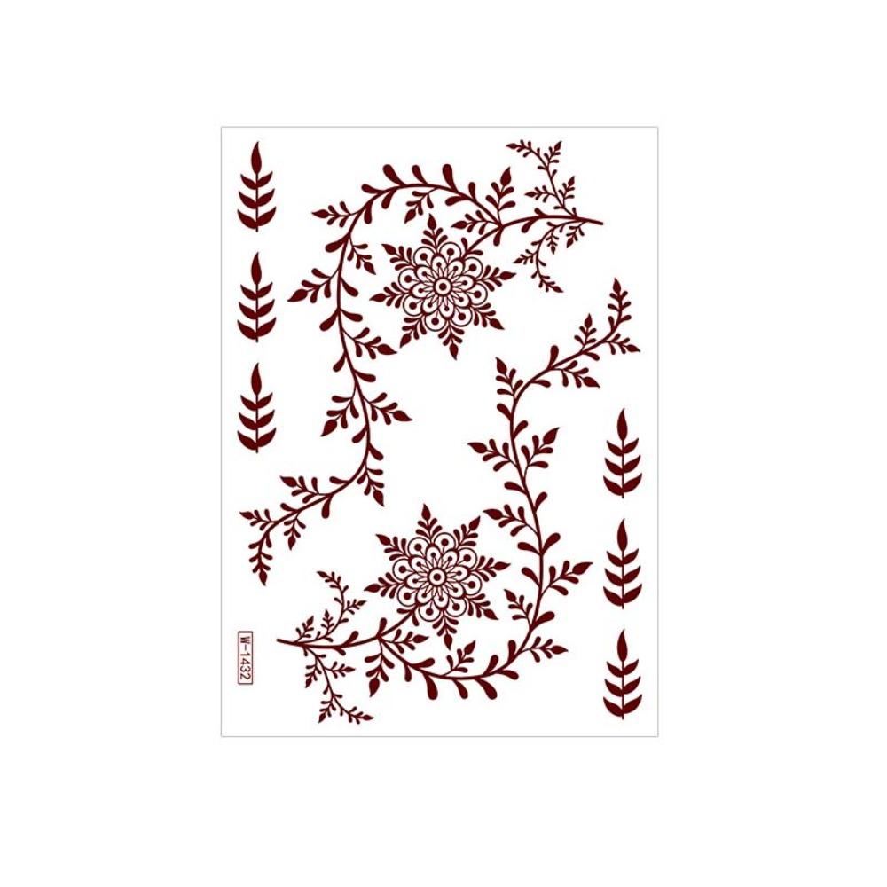 Lace Fake Tattoo Temporary Tattoo Legs Arm Red Henna Tattoo Decals Women/Lady