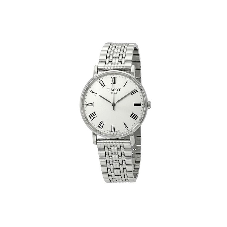 Tissot Meishi Series Quartz Movement Waterproof Bauhaus Style Roman Scale Watch 38mm White Dial Men watches T109.410.11.033.00