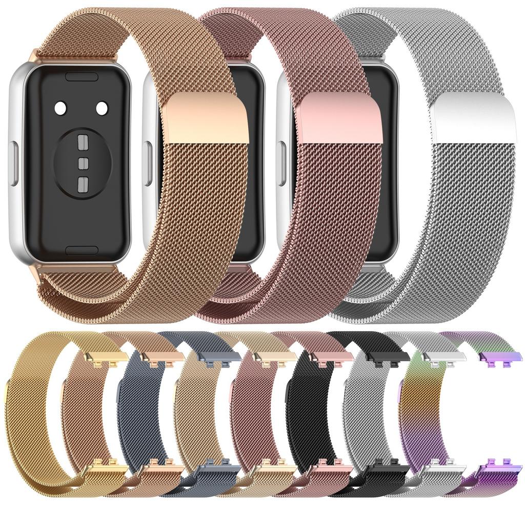 Pasek Mediolański Magnetyczny do Smartwatcha Huawei Band 11/11Pro Bransoleta Metalowa Ze Stali Nierdzewnej Pasek do Huawei Band 8/9/10