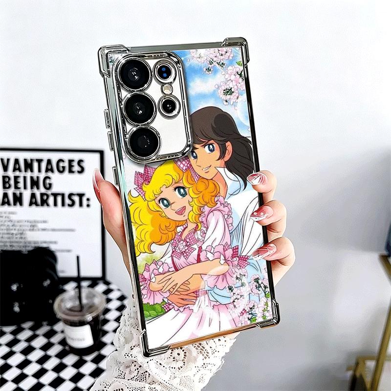 Süßes 90er Jahre Cartoon Beschichtetes Handyhülle Für Samsung Galaxy S24 S25 FE S26 Edge S23 Ultra S22 S21 Plus S20 Anti-Fall Airbag Abdeckung