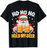 Ho Ho Hold My Drink Santa Christmas Xmas Men TShirt Unisex Streetwear Print Unique Fashion Pattern Allmatch Shortsleev Style