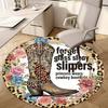 1Pc Cowgirl Boots Hat Circular Print Rug - home decoration Carpet For Living Room Bedroom Flooring Computer Chair Area Rug