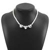 Tooxika Baroque Imitation Pearl Heart Pendant Necklace Retro Court Style Summer Simple Collarbone Chain
