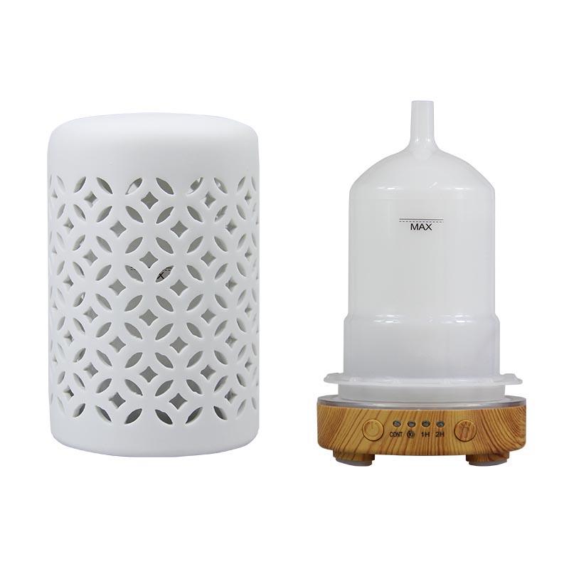 Ceramiczny Ultradźwiękowy Nawilżacz Powietrza Funkcja Czasowa Dyfuzor Aromatu Biurkowy Dyfuzor Olejków Eterycznych Dyfuzor Zapachu do Pomieszczeń ze Światłami
