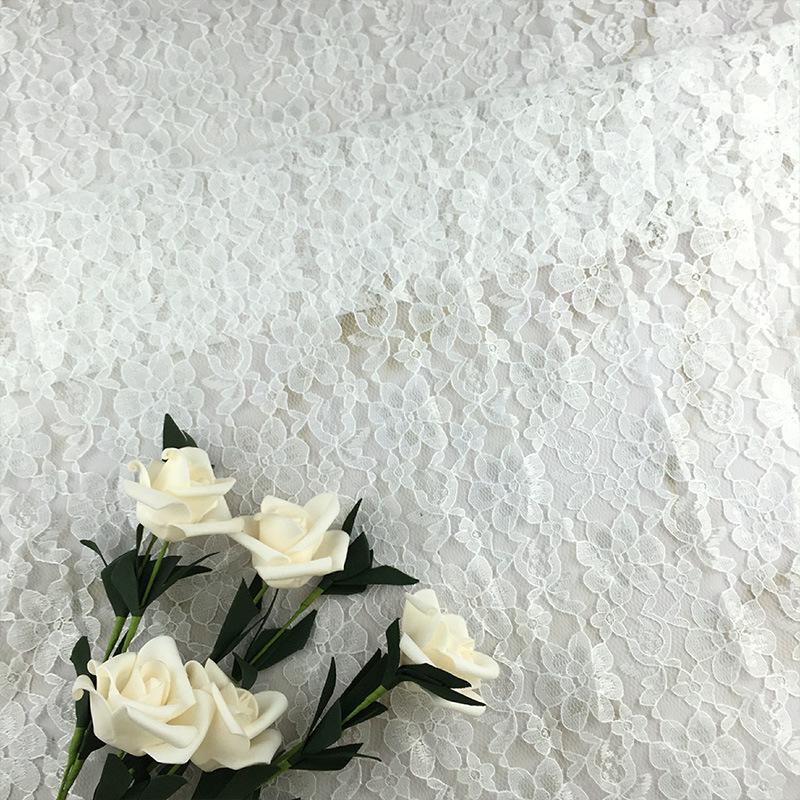 Polyester Jacquard Mesh Lace Fabric for Clothing, Tablecloths & Curtains