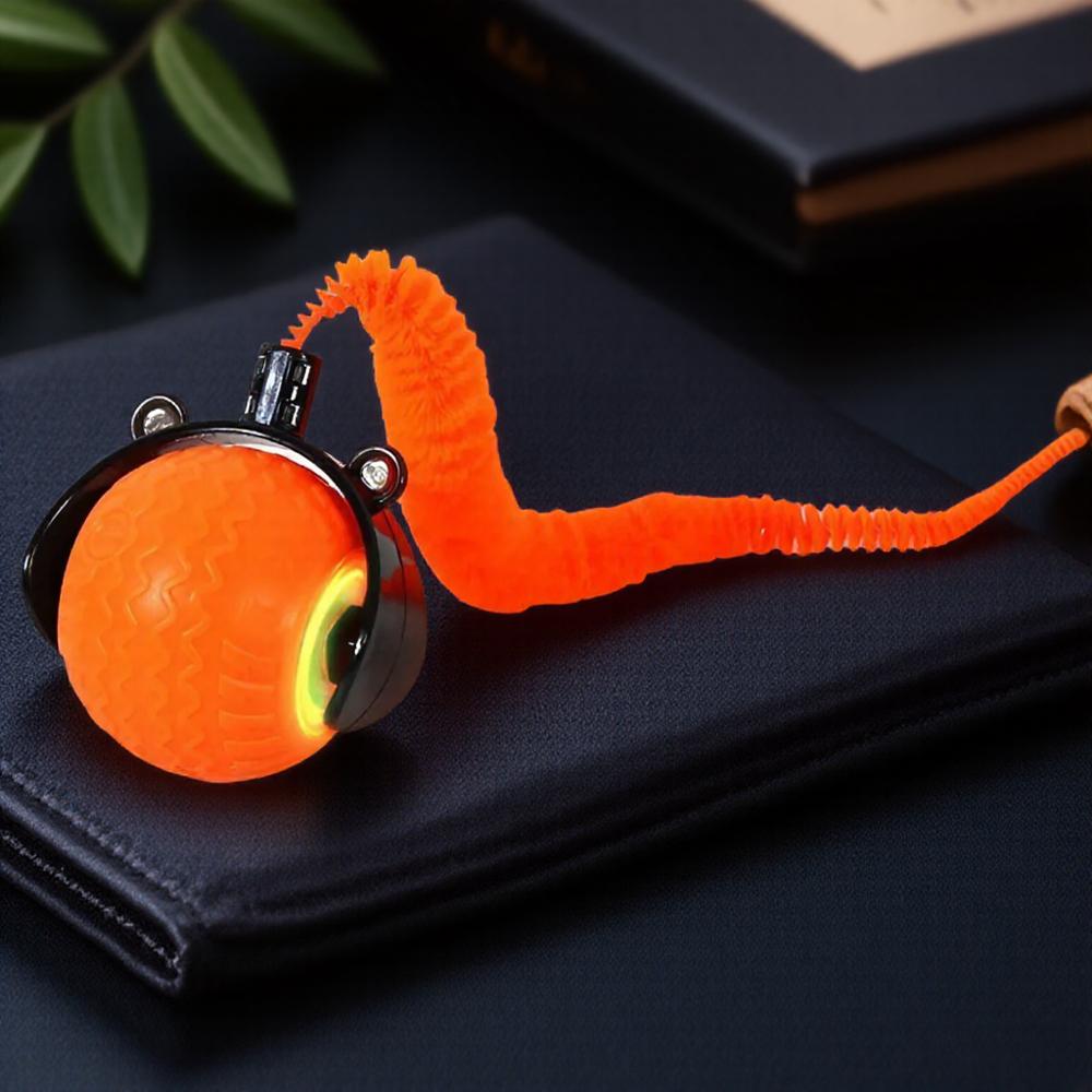 

Automatic Rotating Smart Obstacle Avoidance LED Interactive Cat Toy for Playful Kittens Pet Supplies оранжевый