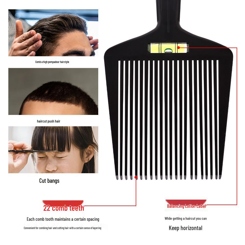 Men's Level Comb for Slicked Back & Flat Top Hair – Precision Hair Cutting & Grooming Tool
