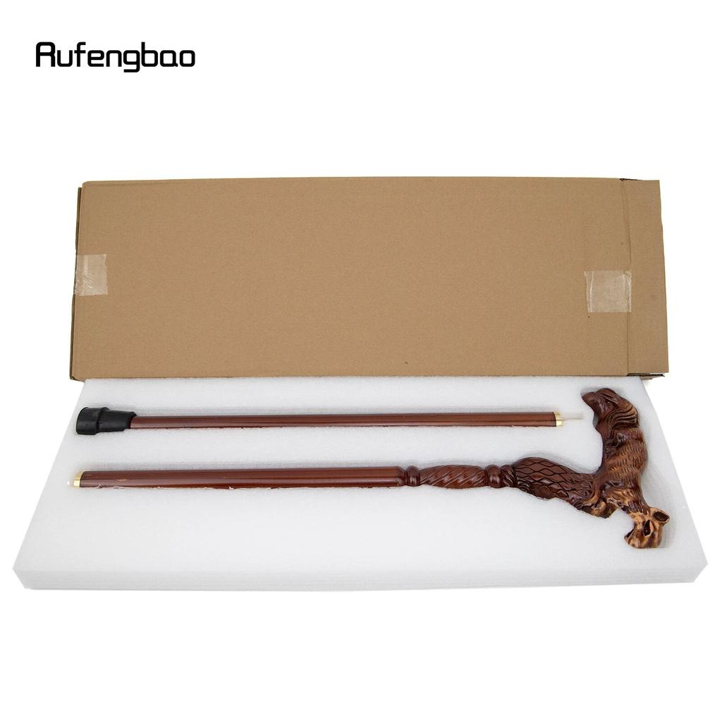 פוקס חום עץ אופנה מקל הליכה דקורטיבי ערפד Cospaly מסיבת עץ מקל הליכה ליל כל הקדושים מייס שרביט Crosier 93 ס"מ