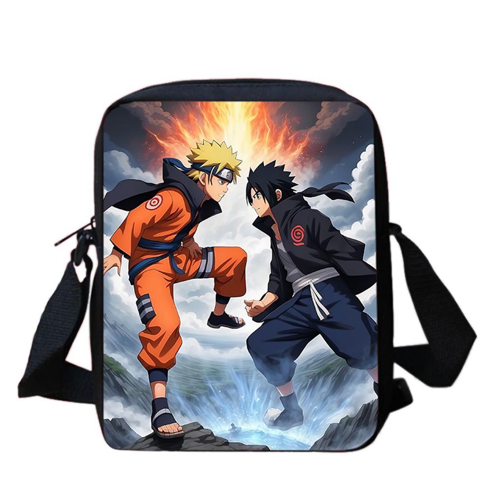 NARUTO Anime Kids Crossbody Bag,Lightweight&Durable, Adjustable Straps,Secure Zipper,for School & Daily Use,for Boys&Girls 6-10