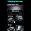 210W 6 Port Desktop Charger with 2 Retractable Type C Cables Multi Port Fast Charging GaN Technology Smart Power
