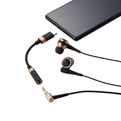 ELECOM Headphone Adapter Conversion Cable [Type-C to 3.5mm 4-Pole Earphone Terminal (Supports Calls)] High Durability High Resolution Compatible Black