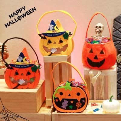 Soft Pumpkin Design Halloween Candy Bag Home Organization Collectible Bag for Spooky Season Treats