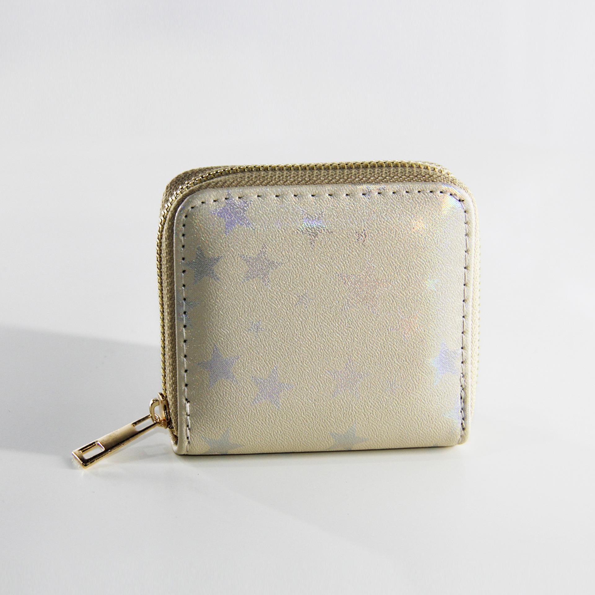 

Пятиконечная звезда красочный лазерный кошелек на молнии короткий маленький кошелек, кошелек со звездой шампанского