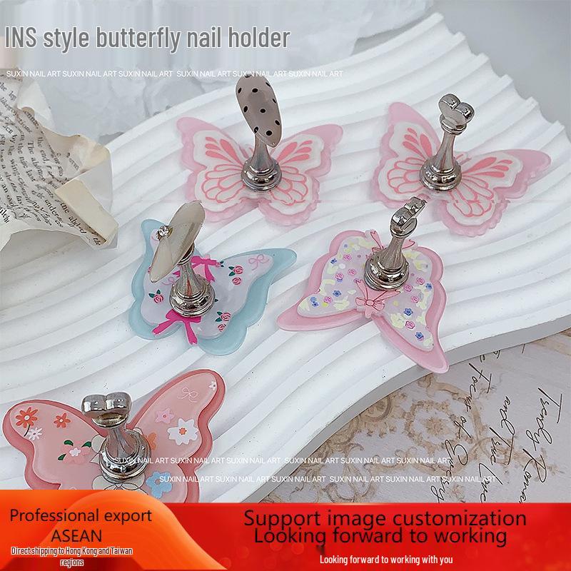 

Double-Layer 3D Butterfly Nail Art Display Board with Practice Holder Tool