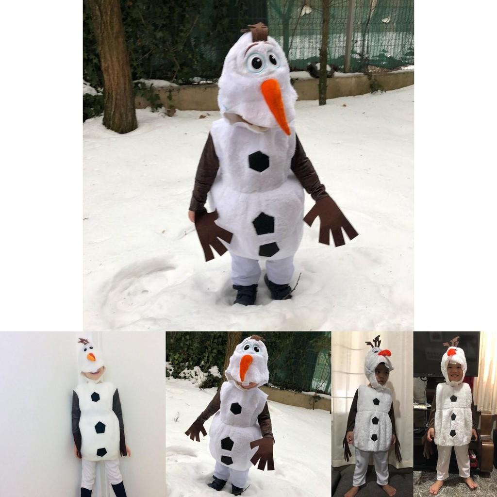Uroczy Kostium Cosplay Bałwana Olafa z Krainy Lodu Dla Dzieci Halloween Przebranie