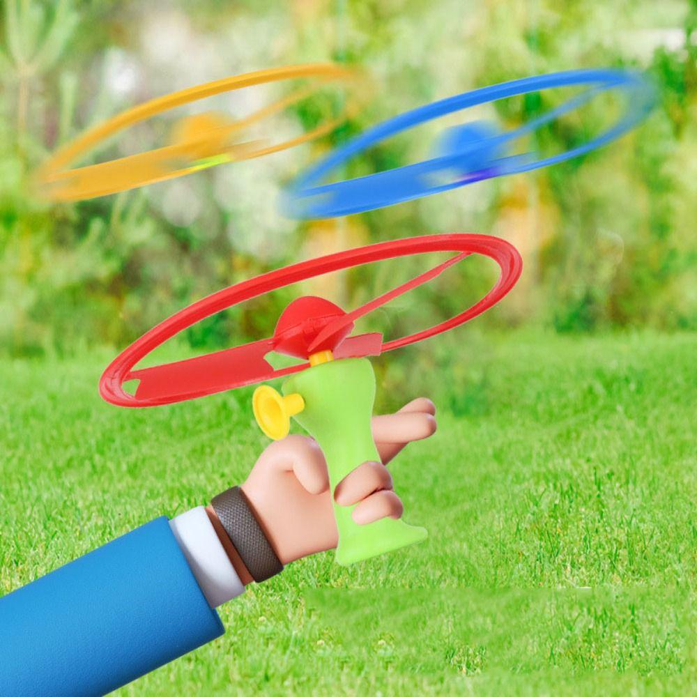 Launcher Spinner Pull Flying Disc Toys Rotating Dragonfly Toy Ripcord Sky Spin Toys  Outdoor