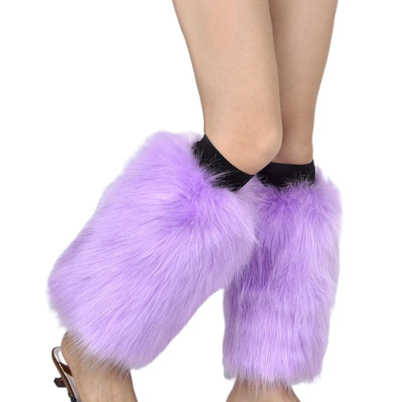 Boots Covers Women Solid Color Sexy Faux Fur Leg Warmer Calf Socks Party Costume