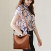 Soft leather fringed shoulder bag Crossbody tote women's bag