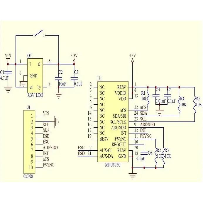 SPI/IIC GY-9250 MPU 9250 MPU-9250 9-Axis Attitude +Gyro+Accelerator+Magnetometer Sensor Module MPU9250