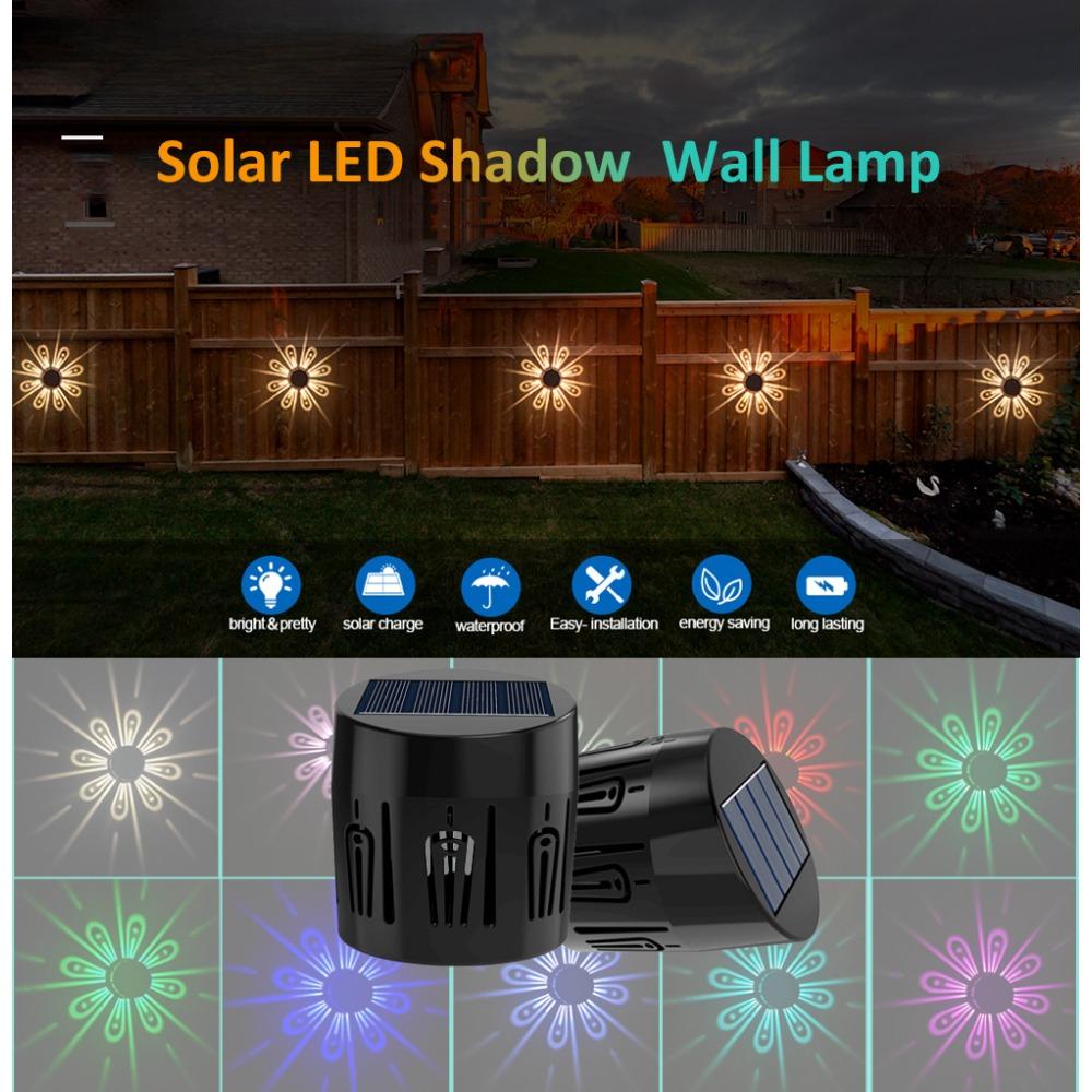 2/4 STÜCKE Solar Gartenleuchte Außen Gehwegleuchte Terrasse Zaunleuchten Rasen Landschaftslicht Deckleuchten Pflaumenblüten Schatten Dekor