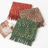 New Scarf Leopard Print Ethnic Style Cotton and Linen Feel Scarf Women's Imitation Cashmere Tassel Travel Beach Towel Shawl