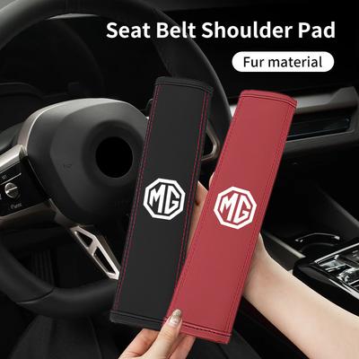 2Pcs Car Seat Belt Leather Safety Belt Shoulder Cover For Morris Garages MG ZS 5 7 6 Cyberster MG4 EV ES5 HS ONE GT GS MG3 EZS