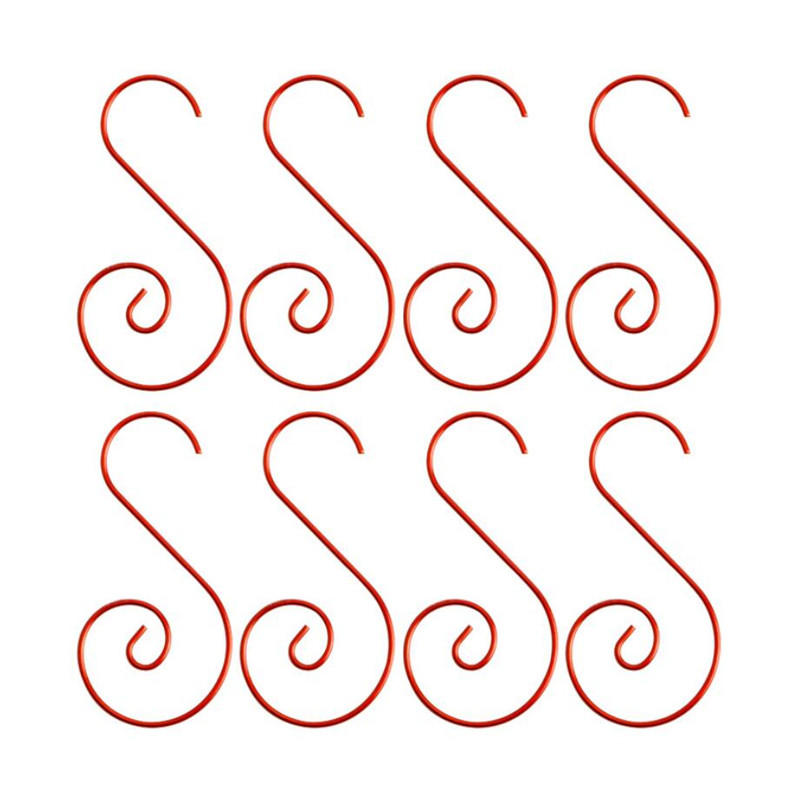 20PCS Christmas Ornament S-Shaped Metal Hook Holder Xmas Tree Balls Pendant Hanging Hooks New-Year Party Decoration Supplies