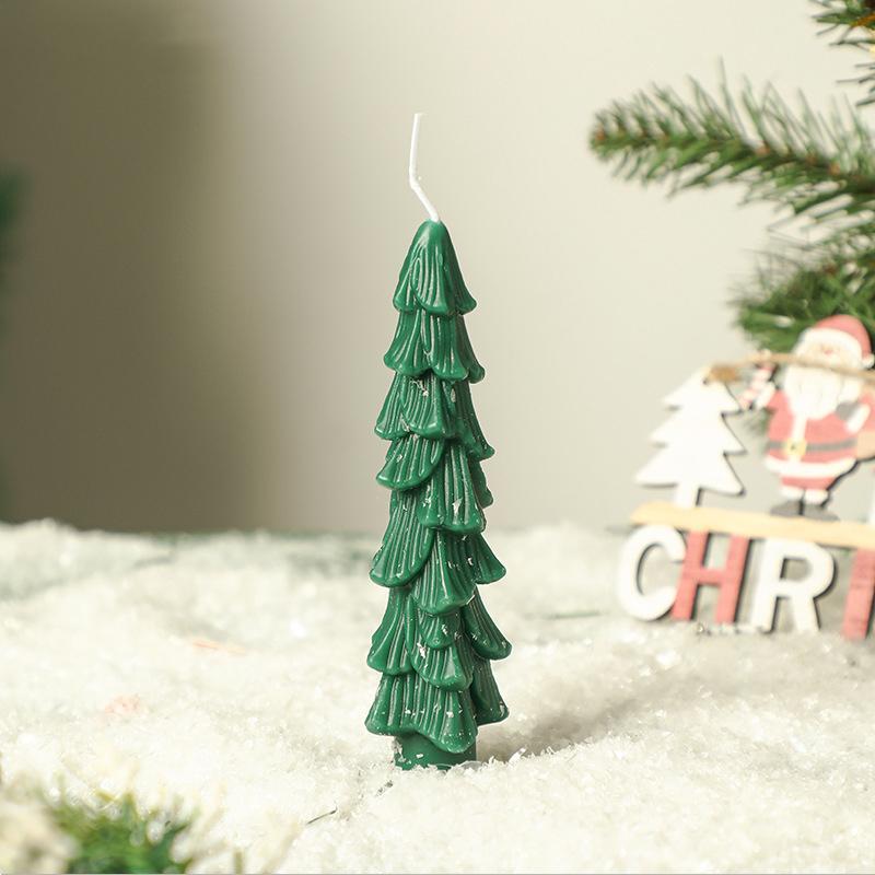 1PC Desktop Party & Tree Holiday Aroma Candle Reusable Tree Soy Wax Candle Set Holiday Decor 14x2cm
