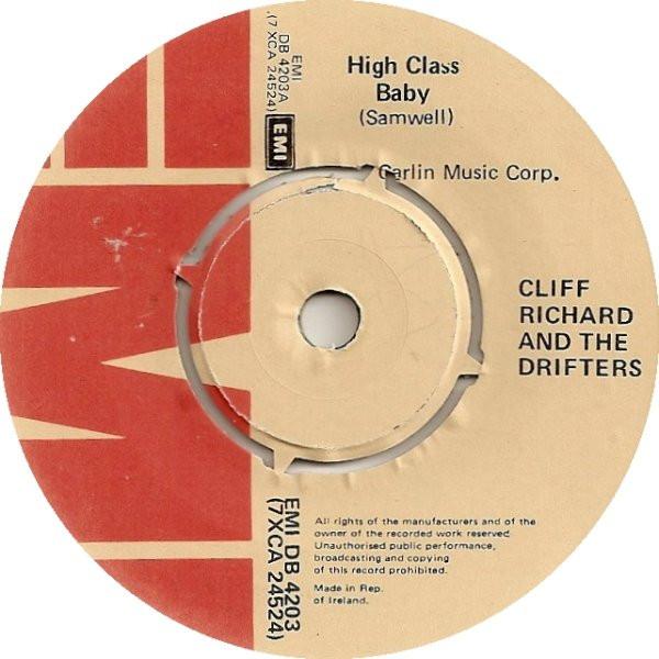 

7inch Record CLIFF RICHARD THE DRIFTERS High Class Baby My Feet Hit The G EMIDB4203 EMI 1979 Ireland Rock Used