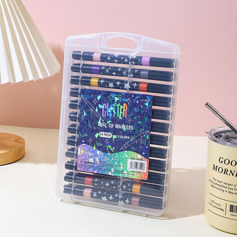 Dual-Head Acrylic Soft Tip Fluorescent Marker: Cross-border Art Watercolor Painting Pen