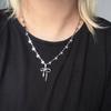 Fashionable And Trendy Punk Bow Necklace Elegant Stainless Steel Necklace For Women Birthday Party Jewelry Accessories