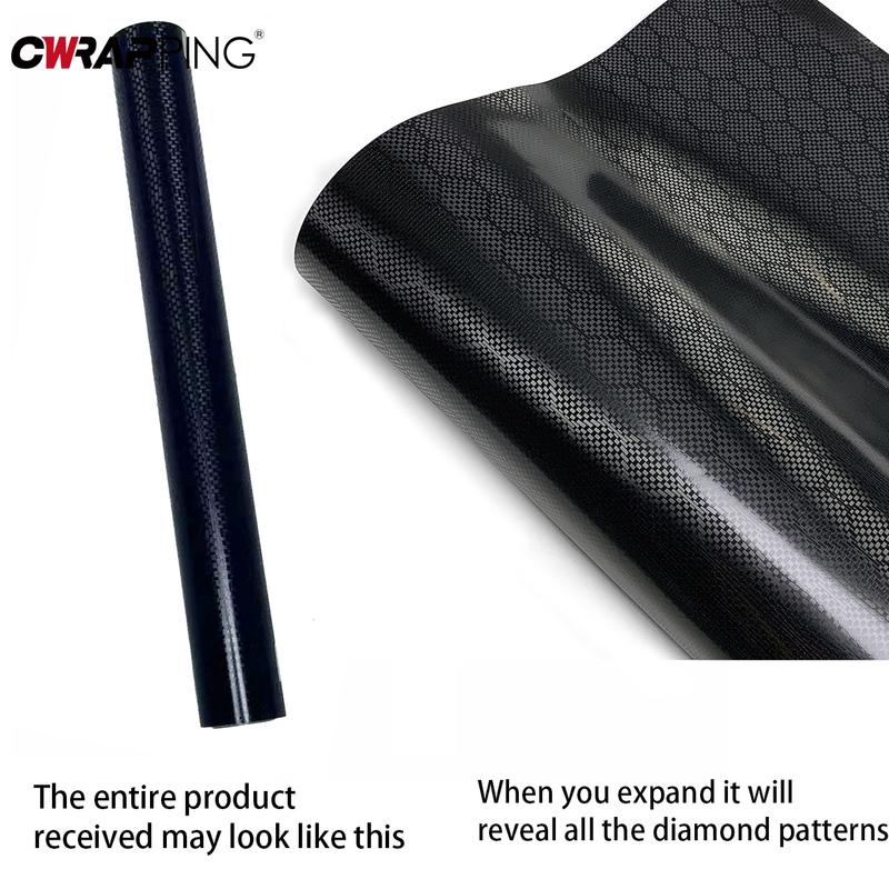 Carbon Fiber Vinyl Warp Diamond Forged Carbon Black Car Stickers Waterproof Vinyl Film Decoration Modified Film Car Accessories