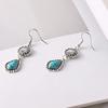 1 Par Pendientes Colgantes para Mujer Retro Antialérgicos Estilo Bohemio Forma de Flor Piedra Galvanizados Turquesa Falsa Joyería para Orejas Fiesta de Graduación