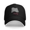 Wavy Racing Checkered Flag Black and White Baseball Cap FeUnisex Unisex Custom Logo Trucker Hat Streetwear Wholesale Caps