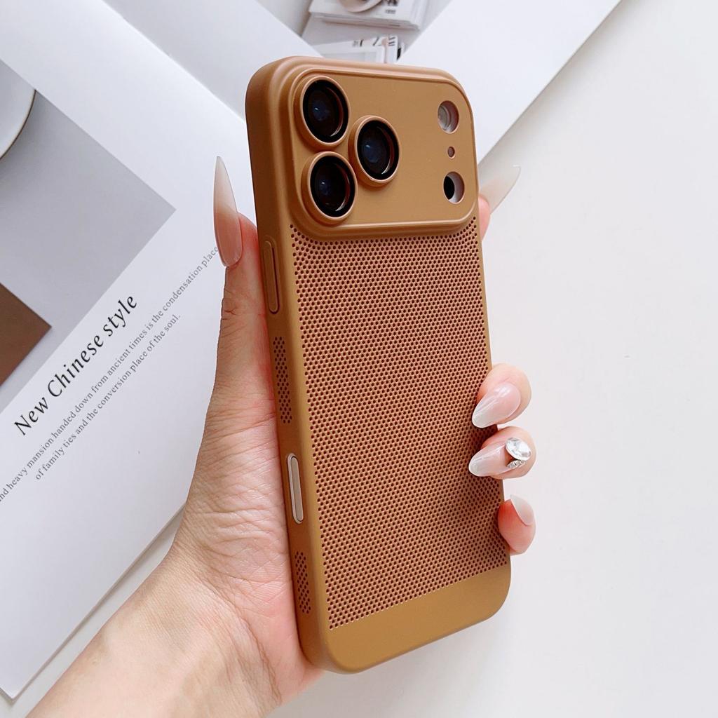 Applicable to iPhone16 breathable heat dissipation net mobile phone case Apple 17PROMAX skin matte ultra-thin all-inclusive hard cover