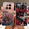 For Xiaomi Redmi Note 14 Pro+ Elegant Floral Butterfly Phone Case For Redmi Note14 Pro Plus 5G Soft Silicone TPU Cases