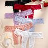 1Pc Nylon Underwear Thong Sexy Lace Lingerie Women's Crotchless Panties Briefs
