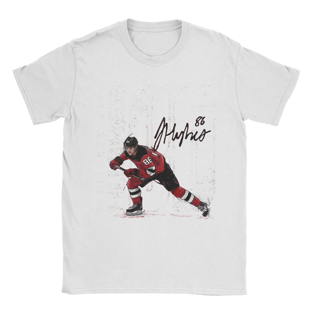 Jack Hughes New Jersey Hockey T Shirt Unisexs Cotton Novelty TShirts Round Neck Tee Shirt Short Sleeve Clothing XL XL