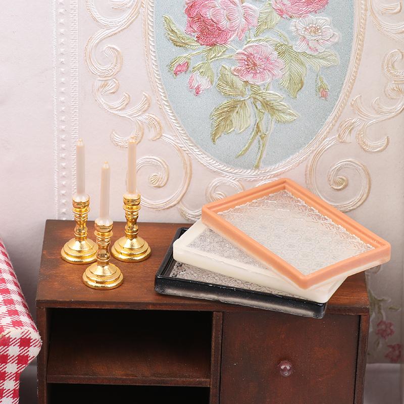 1/12 Domek dla lalek Model tacy na świece symulacyjnych Miniaturowe meble dekoracyjne Zabawka Ozdoby do salonu domku dla lalek