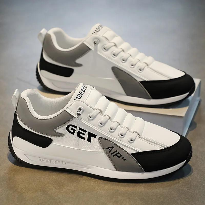 

Мужские кроссовки Slip-on Мужская обувь Осенняя спортивная беговая легкая мужская повседневная обувь на платформе для мужчин Дышащая мужская повседневная обувь 44 белый